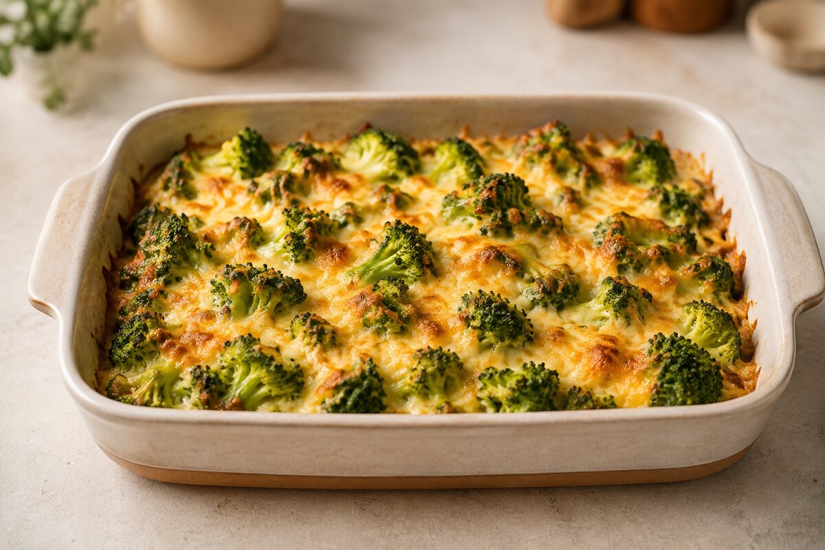 Брокколи, запечённая с сыром