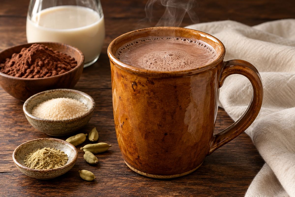 Какао пряное с кардамоном на овсяном молоке
