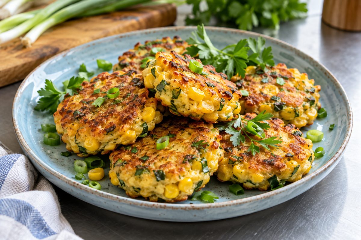 Кукурузные котлеты с зеленью