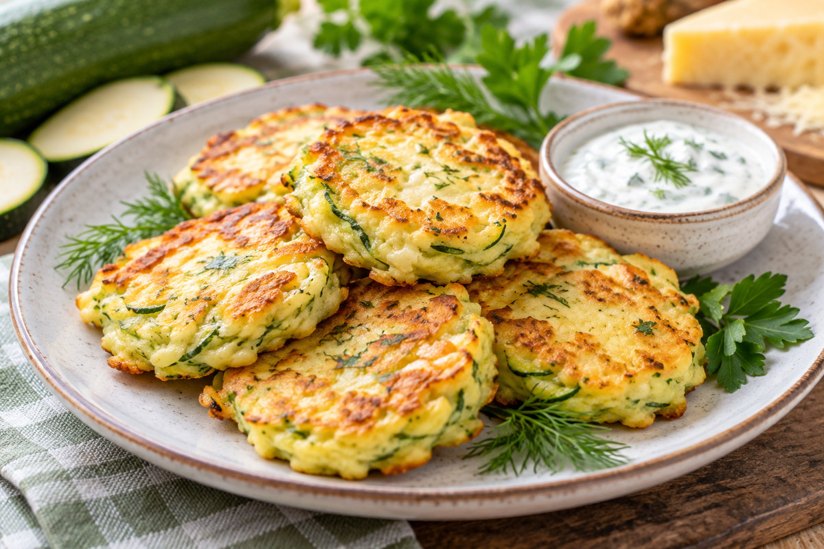 Мини-оладьи из кабачка с сыром
