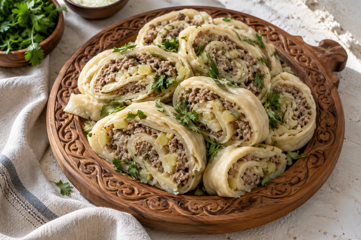 Оромо с бараниной, картофелем и луком