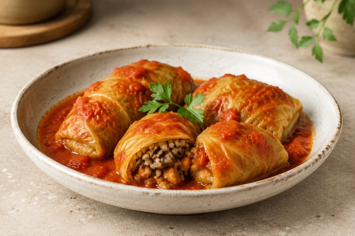 Овощные голубцы с рисом