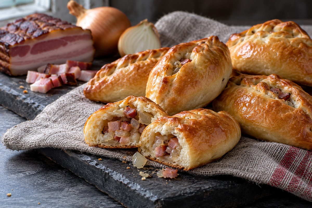 Пираги по-латышски с копчёной грудинкой