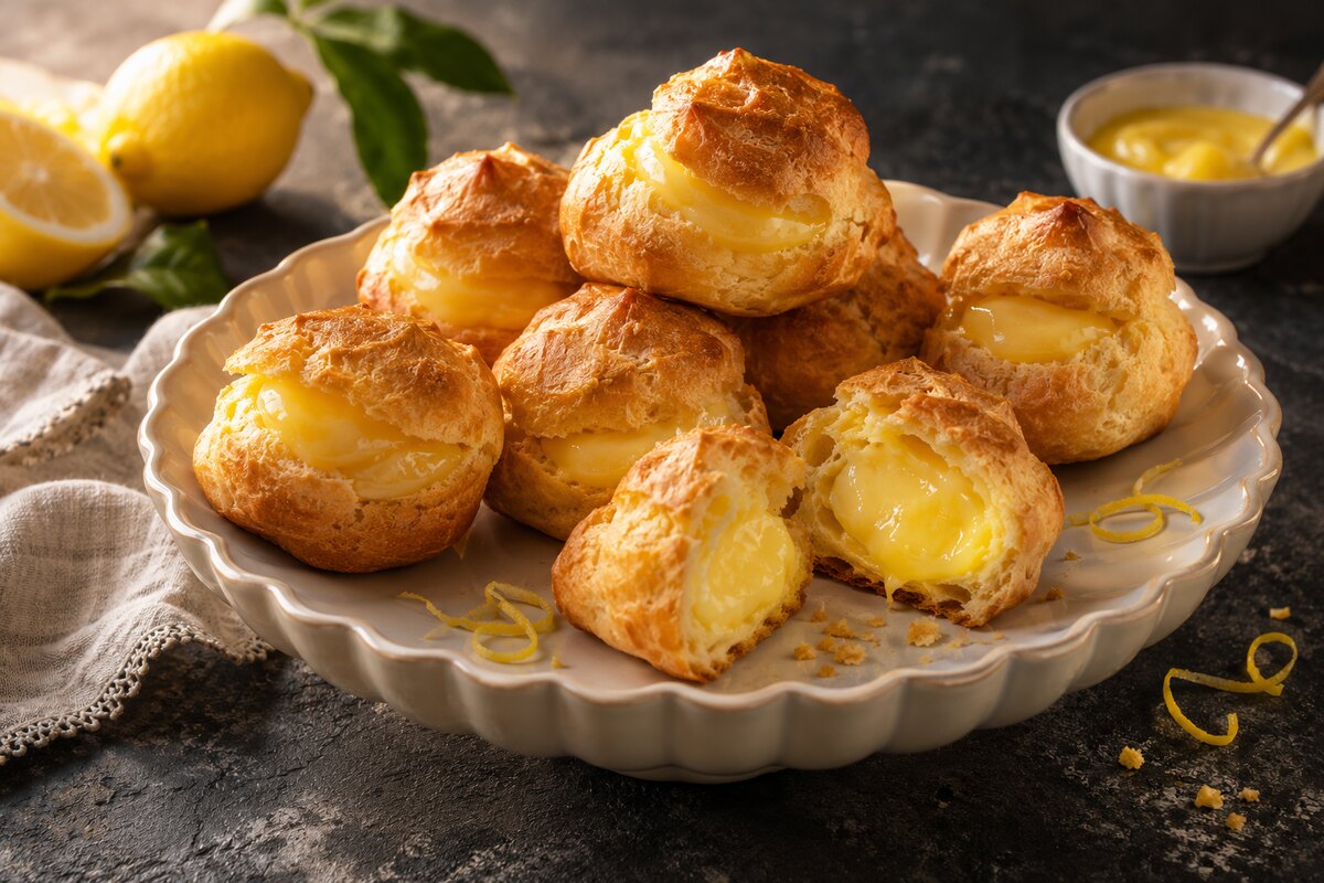 Профитроли с лимонным курдом