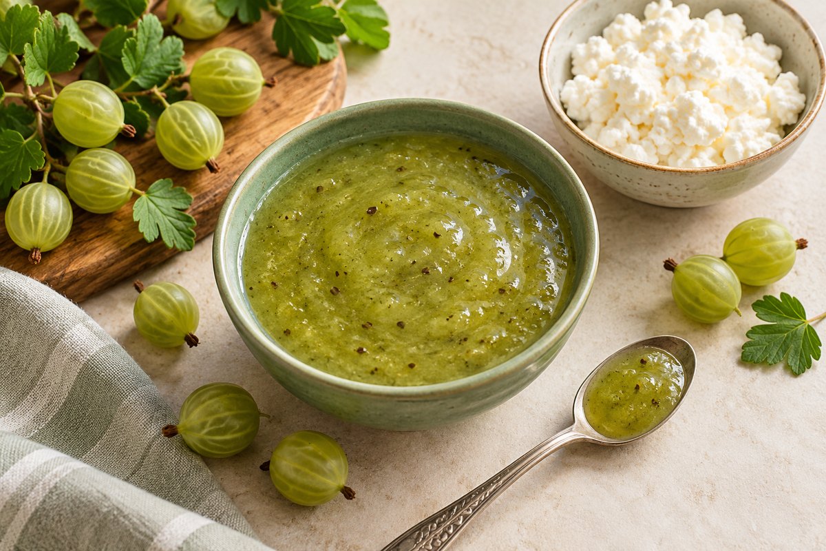 Соус из крыжовника с сахаром