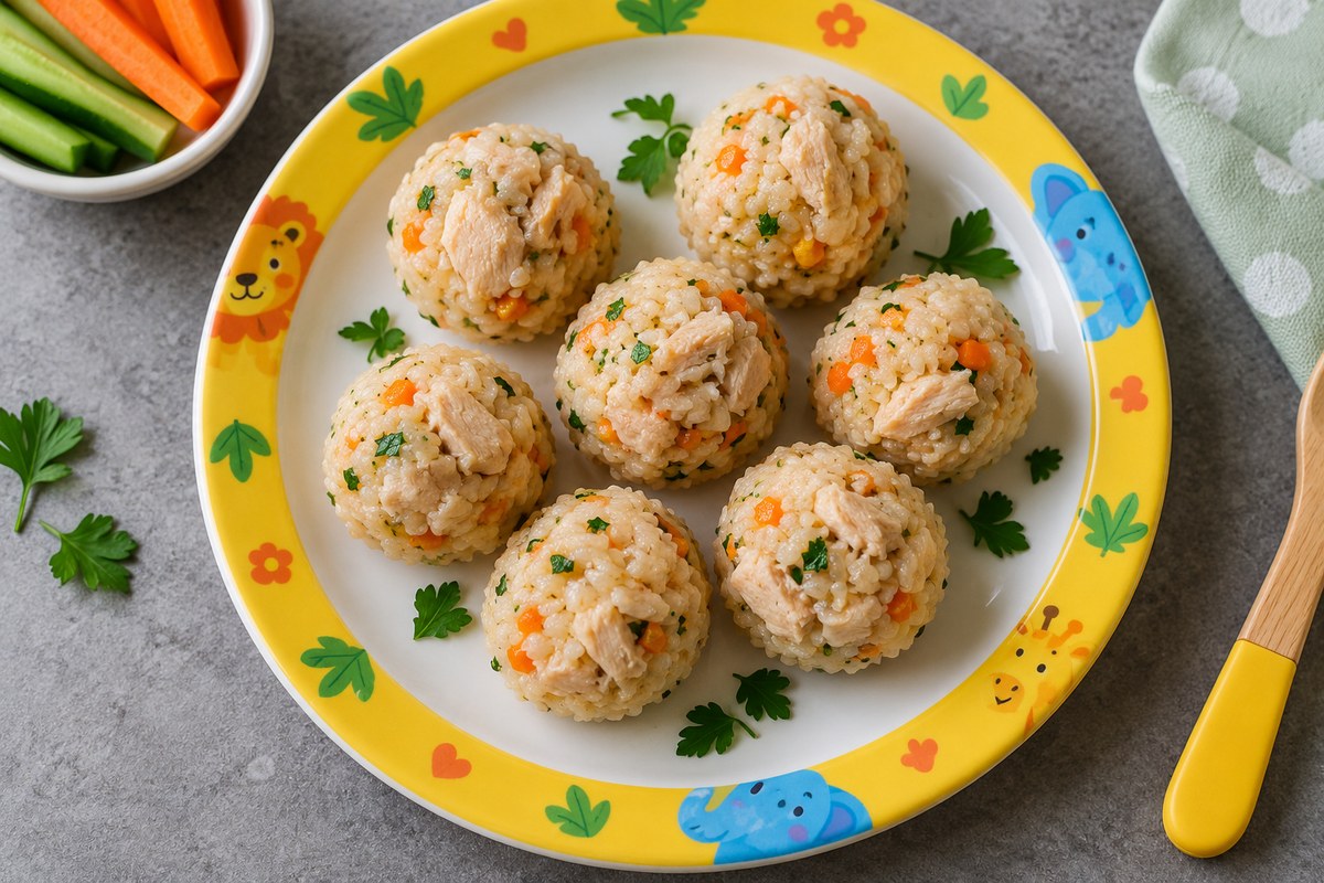 Рисовые шарики с курицей для трёхлеток