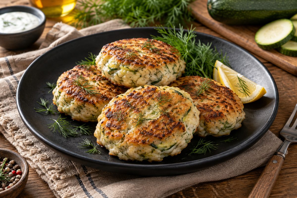 Рыбные котлеты с кабачком и укропом