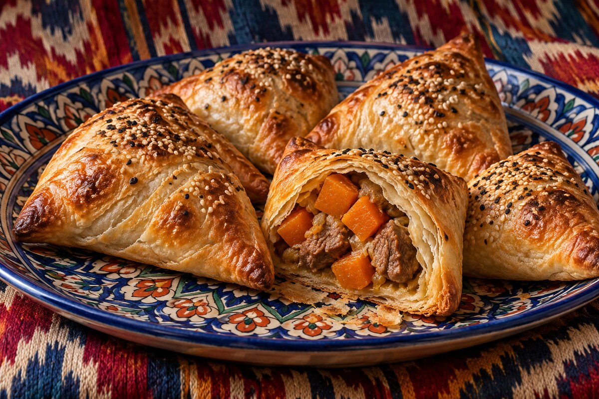 Самса с тыквой и бараниной