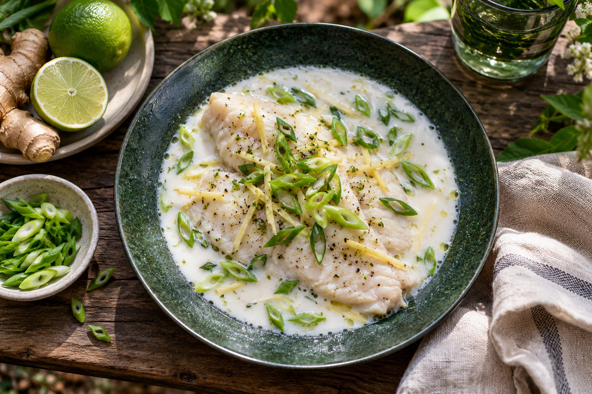 Тилапия с кокосовым молоком и лаймом
