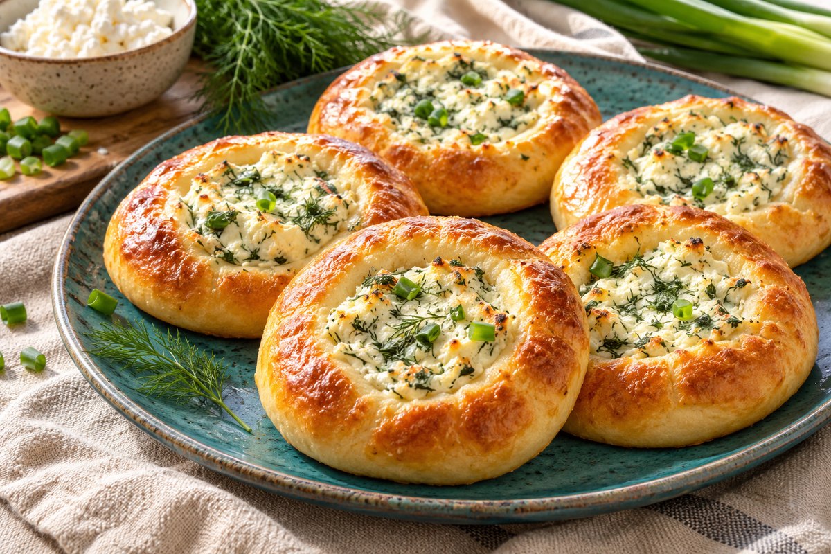 Ватрушки с творогом и зеленью
