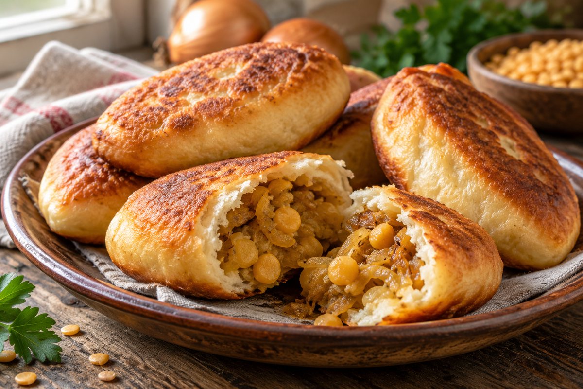 Закрытый пирог со щавелем, яйцом и брынзой