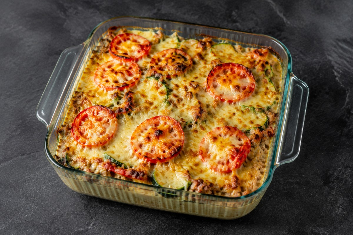 Запеканка из куриного фарша с кабачком